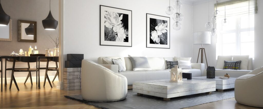 Modernes Wohnzimmer mit großem Ecksofa | Ecksofa