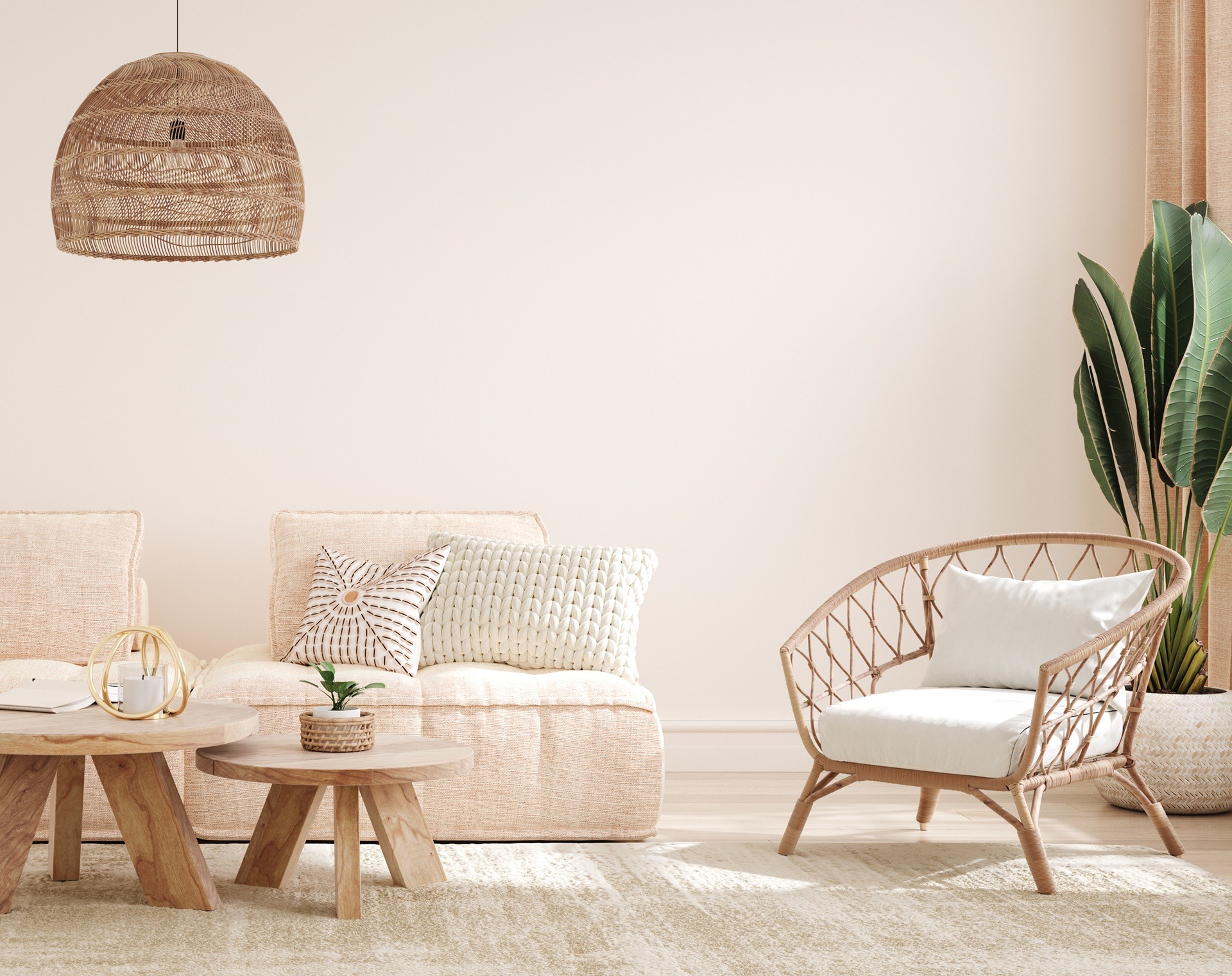 Heller Wohnbereich mit naturfarbenem Ecksofa | Ecksofa